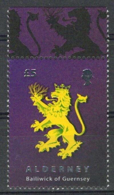 Alderney 331 MNH Embossed Foil Heraldic Lion Coat of Arms