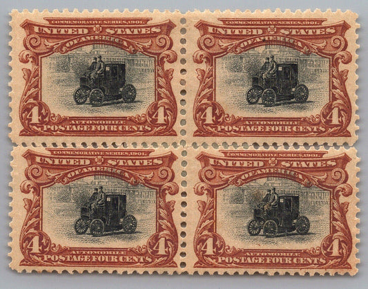 US 296 MH VF-XF block (perf separation on right) electric car ZAYIX 1223X0057
