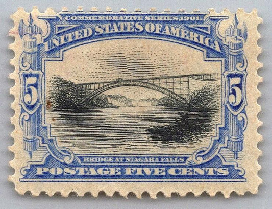 US 297 MH F with thin spot 5c Niagara Falls Bridge CV $75 ZAYIX 1223X0058