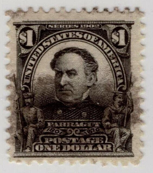 US 311 Used FVF #1 black Farragut Wmk 191 perf 12 CV $90 ZAYIX 1223X0063