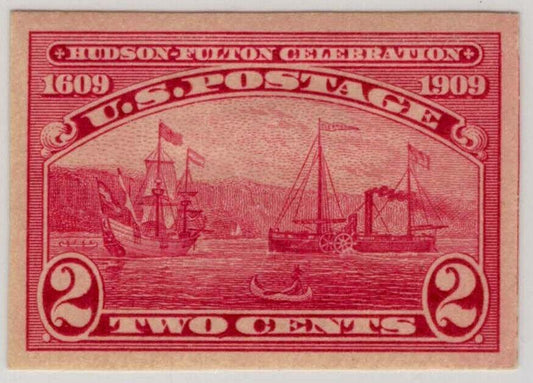 US 373 MH VF 2c Hudson-Fulton Celebration imperforate ZAYIX 1223X0065