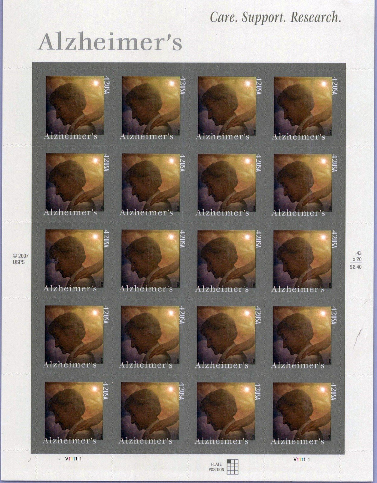 US 4358 MNH Alzheimer's Sheet Medicine Medical ZAYIX