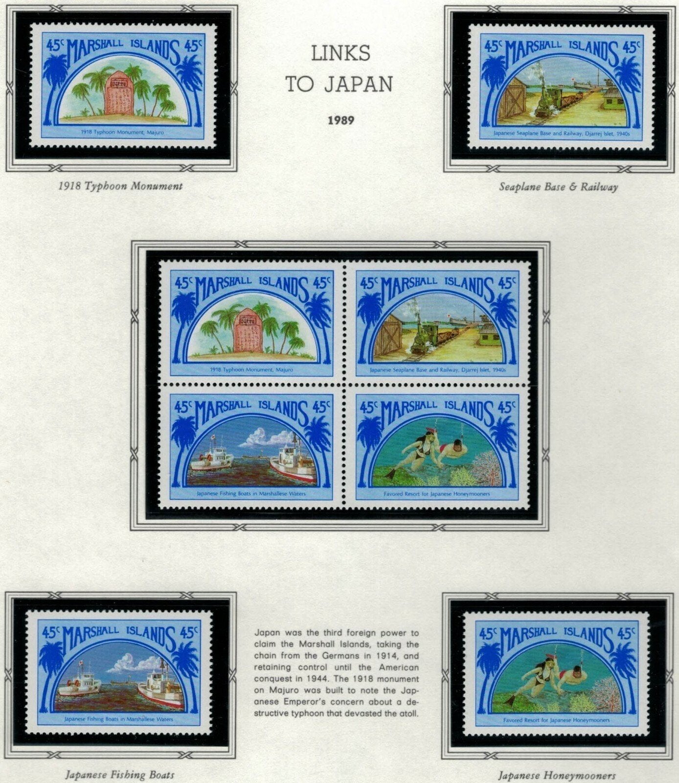 Marshall Islands 209-212a MNH 1989 Fishing Boat Railway Boats ZAYIX 021622S24