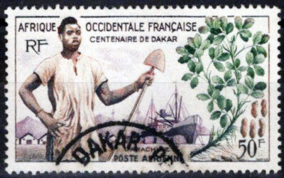 French West Africa C26 Used Air Post Ships Peanut Plant ZAYIX