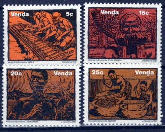 South Africa Venda 52-55 MNH Musical Instruments Zayix Stamps 0325S088M