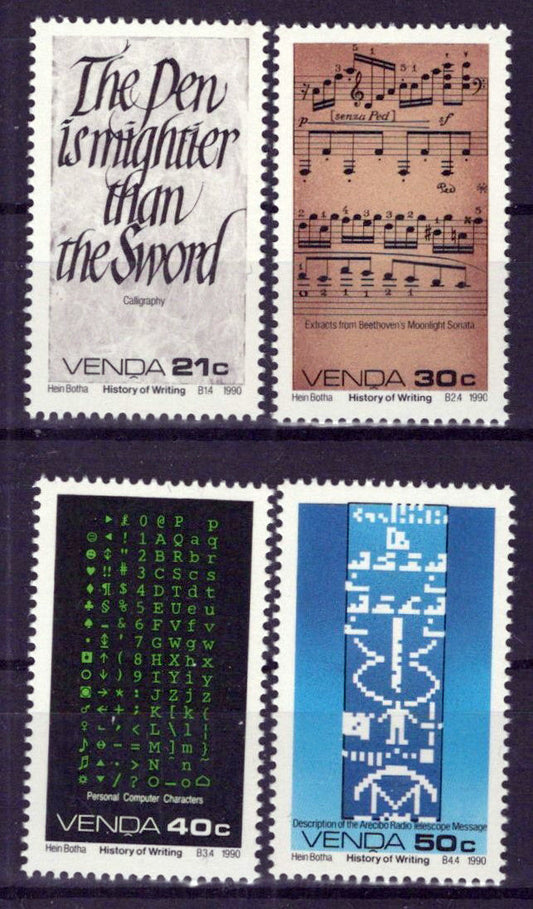 South Africa Venda 209-212 MNH History of Writing Zayix Stamps 0325S130M