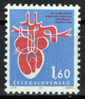 Czechoslovakia 1252 MNH Human Heart Zayix Stamps 0425S0134