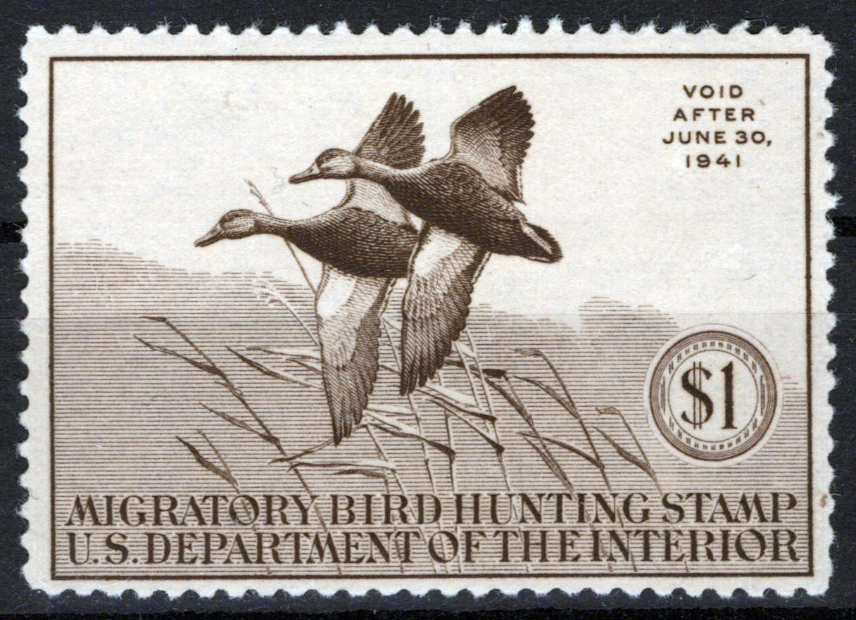 US RW7 MNH VF $1 sepia Black Mallards Duck Revenue Zayix Stamps 0225MAR0025