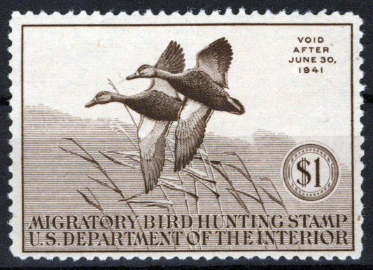 US RW7 MNH VF $1 sepia Black Mallards Duck Revenue Zayix Stamps 0225MAR0025
