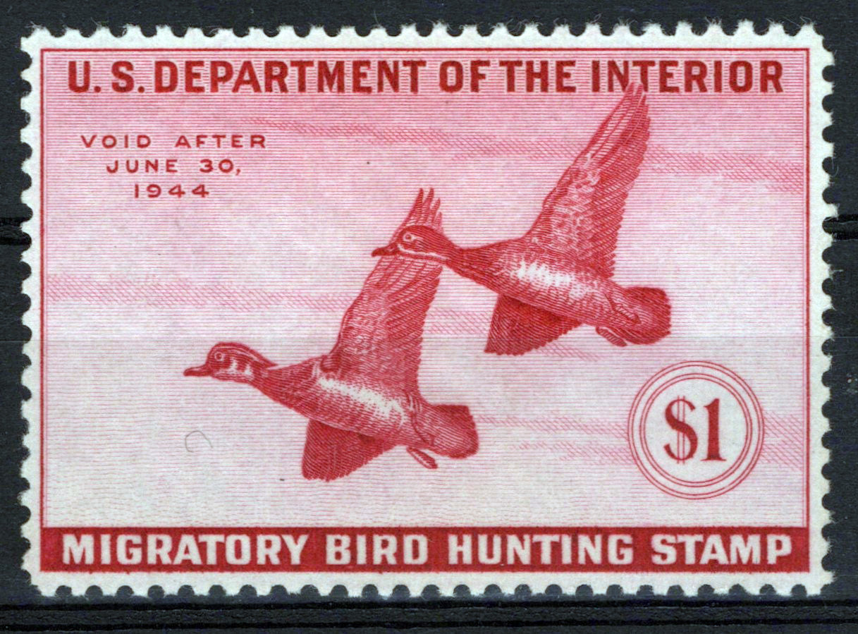 US RW10 MNH VF $1 deep rose Wood Ducks Revenue Zayix Stamps 0225MAR0028