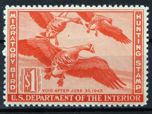 US RW11 MH VF $1 White-Fronted Geese Duck Revenue Zayix Stamps 0225MAR0029