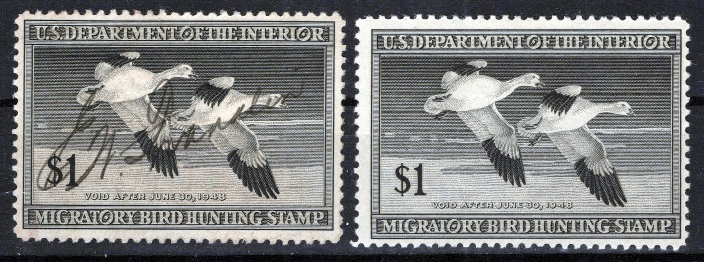 US RW14 MH & Used VF $1 black Snow Geese Duck Revenue Zayix Stamps 0225MAR0032