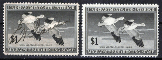 US RW14 MH & Used VF $1 black Snow Geese Duck Revenue Zayix Stamps 0225MAR0032