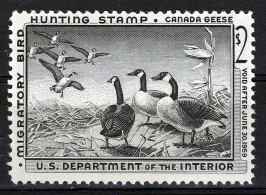 US RW25 MNH FVF $2 black Canada Geese Duck Revenue Zayix Stamps 0225MAR0043