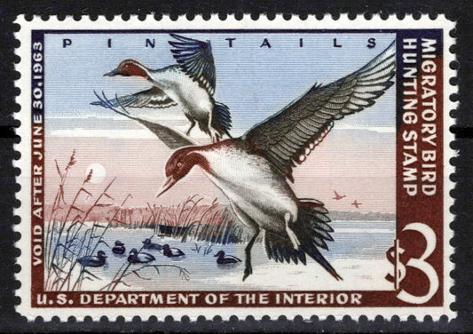 US RW29 MNH VF $3 Pintail Drakes Landing Duck Revenue Zayix Stamps 0225MAR0047