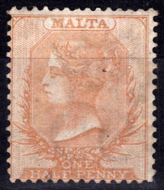 Malta Used 3e 1/2p dull orange Royalty Queen Victoria ZAYIX 080522S01