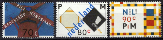 Netherlands 850-852 MNH Piet Mondrian Painter Zayix Stamps 0225S0163M