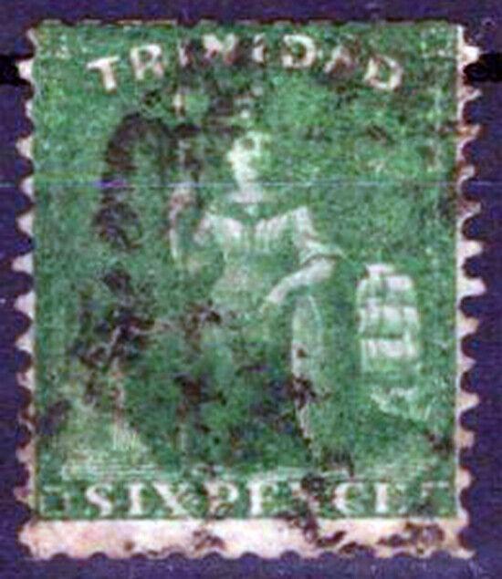 Trinidad 41 Used Perf 12 Thick Paper Short Perfs Top ZAYIX