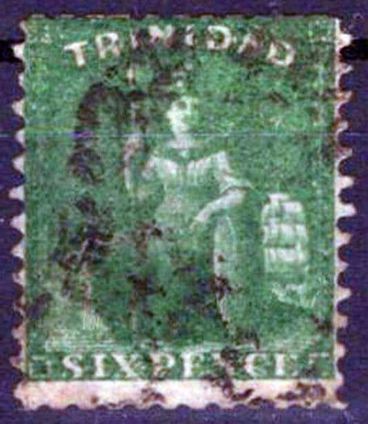Trinidad 41 Used Perf 12 Thick Paper Short Perfs Top ZAYIX