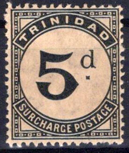 Trinidad J14 VLH 5d Black Postage Due Wmk Multiple Crown & CA ZAYIX