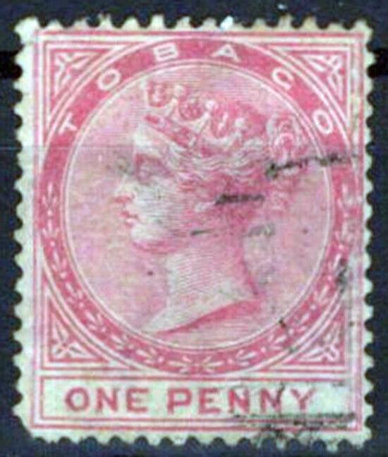 Tobago 1 Used VF 1p Rose Victoria Short LL Perf Unclear Cancel ZAYIX