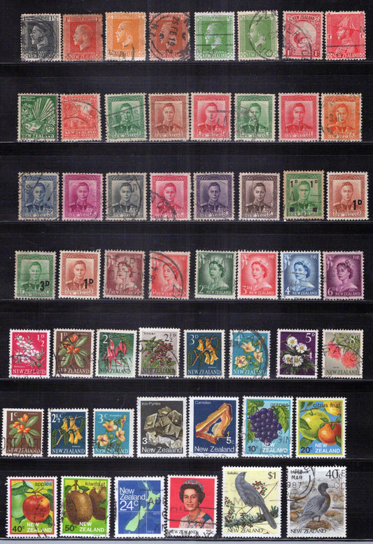 New Zealand 53 different stamps Collection Flowers Birds Royalty ZAYIX 0324S0036