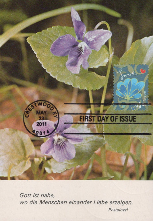 US Maxi Card FDC Love stamp, FlowersStamps ZAYIX 0924M0136