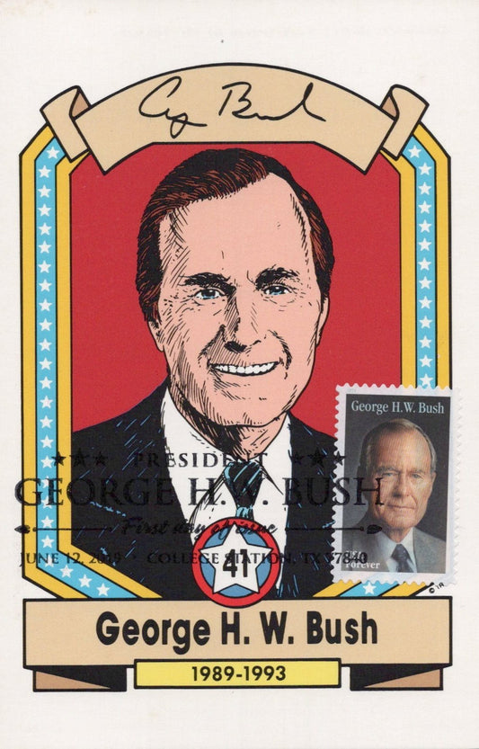 US Maxi Card FDC UA President George H.W. Bush ZAYIX 0924M0191