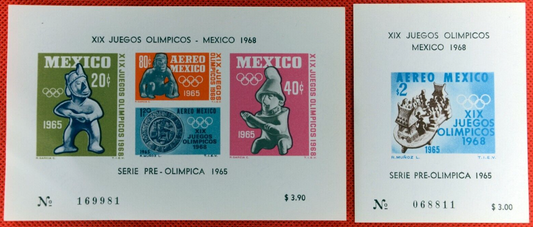 Mexico C310a-C311a MNH Sports 1965 Olympics souvenir sheets ZAYIX 071522SM09M