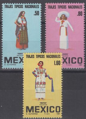 Mexico 1231-1233 MNH Costumes Culture Society ZAYIX 071422S71M