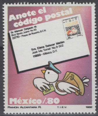 Mexico 1270 MNH Use Zip Codes Postal Service Bird Letter ZAYIX 071422S172M