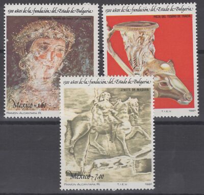 Mexico 1245-1247 MNH Mural Gold Cup Horseman Art ZAYIX 071422S165M