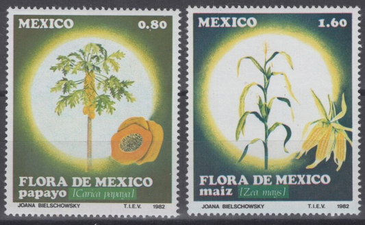 Mexico 1288-1289 MNH Papaya Fruit Food ZAYIX 071422S175M
