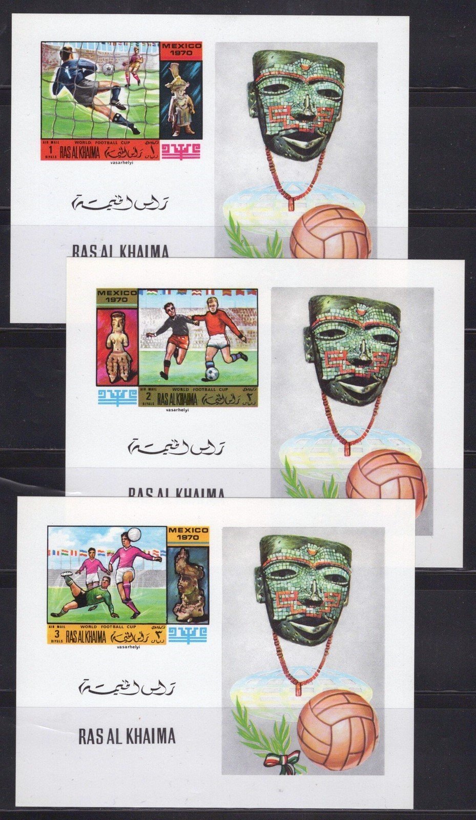 Ras Al Khaimah 354-359 MNH Imperf Deluxe Sheets Sports Football ZAYIX 030523SM48
