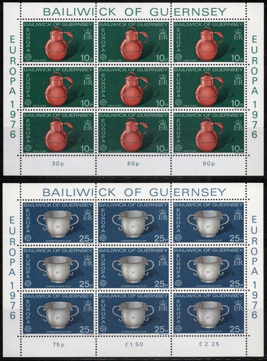 Guernsey 135-136 MNH Europa CEPT miniature sheets Cup Milk Can ZAYIX 0824L0111M
