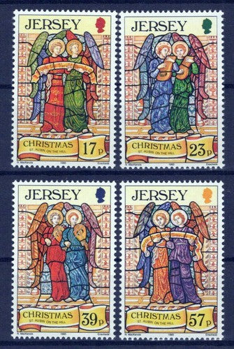 Jersey 651-654 MNH Stained Glass Christmas Angels ZAYIX 0524S0059