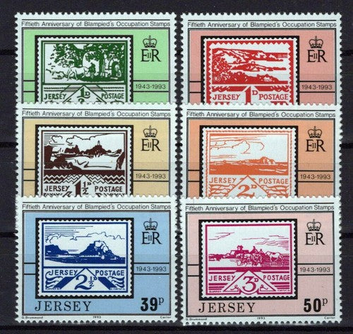 Jersey 640-645 MNH Stamps on Stamps German Occupation ZAYIX 0524S0058M