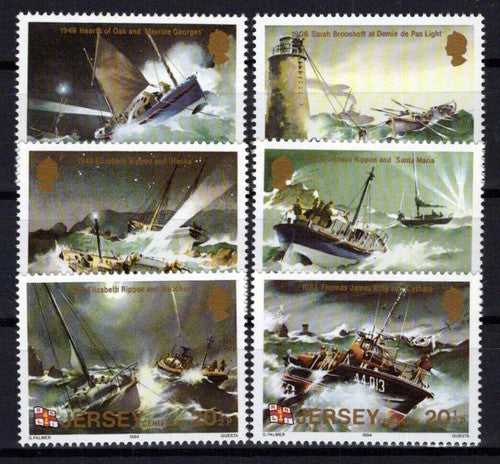 Jersey 330-335 MNH Royal Natl. Lifeboat Institution Ships ZAYIX 0524S0040M