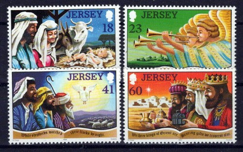 Jersey 690-693 MNH Christmas Carols Shepherds Holy Family ZAYIX 0524S0064