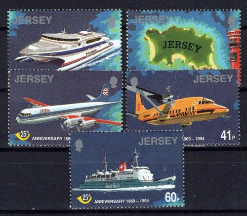 Jersey 685-689 MNH Ships Aviation Maps Postal Independence ZAYIX 0524S0063
