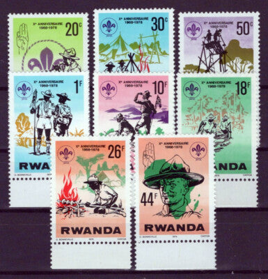 Rwanda 849-856 MNH Boy Scouts Maps Nature Lord Baden Powell ZAYIX 0624S0547