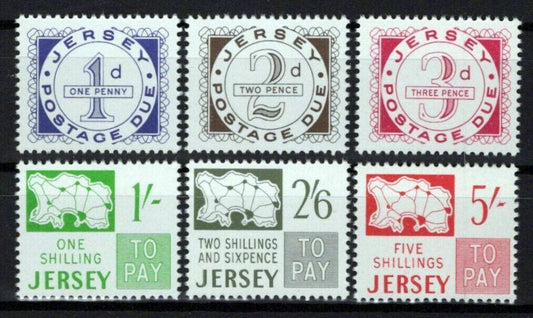 Jersey J1-J6 MNH Postage Due Stamps Maps Numerals ZAYIX 0524S0073M
