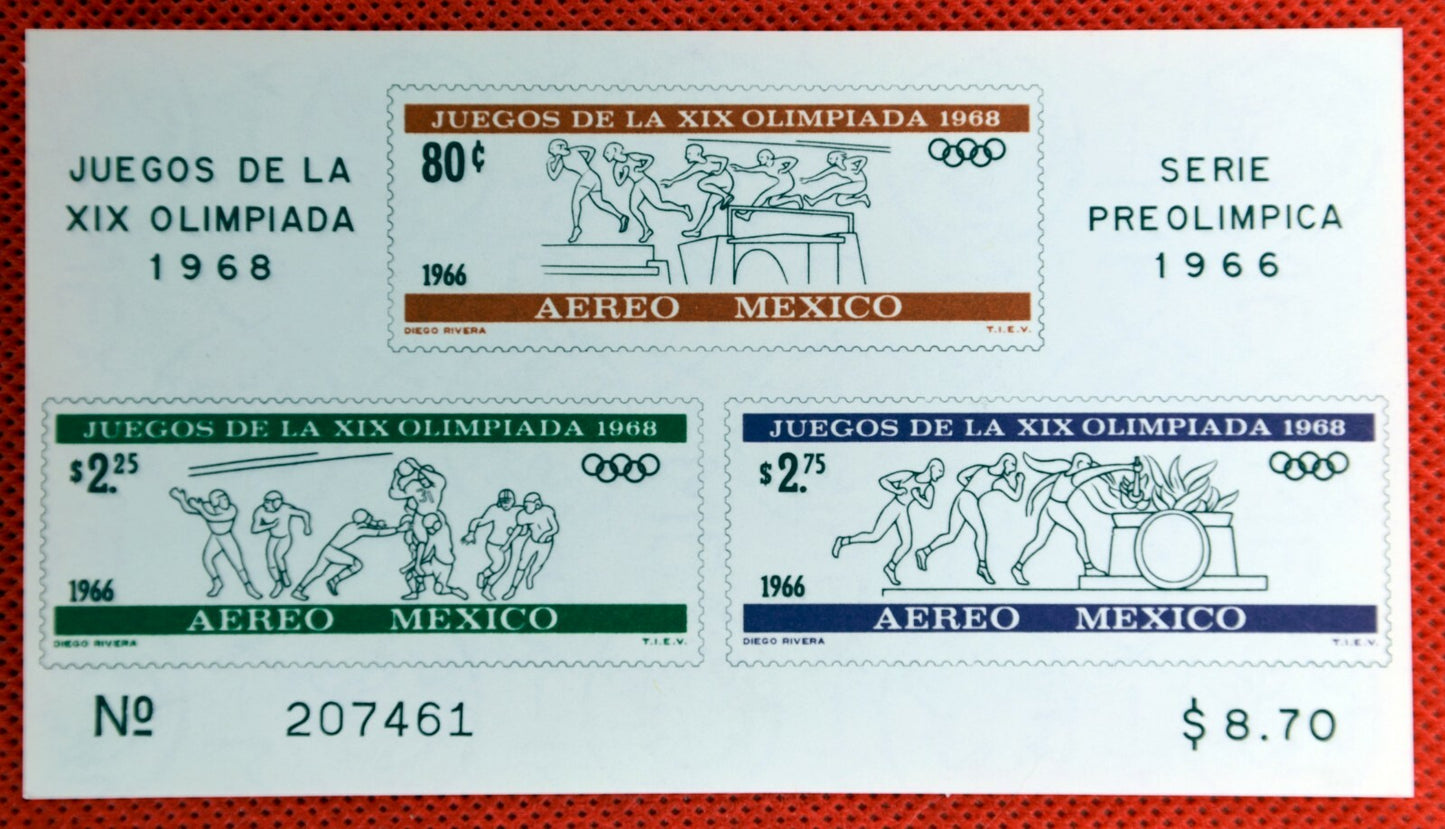 Mexico 975a, C320a MNH 1965 Sports Olympics souvenir sheets ZAYIX 071522SM18M