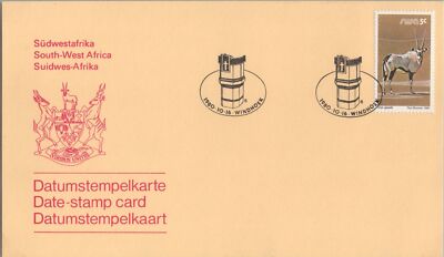 ZAYIX South West Africa 451 Date-stamp card Christ Church Anniversary 081622SM17