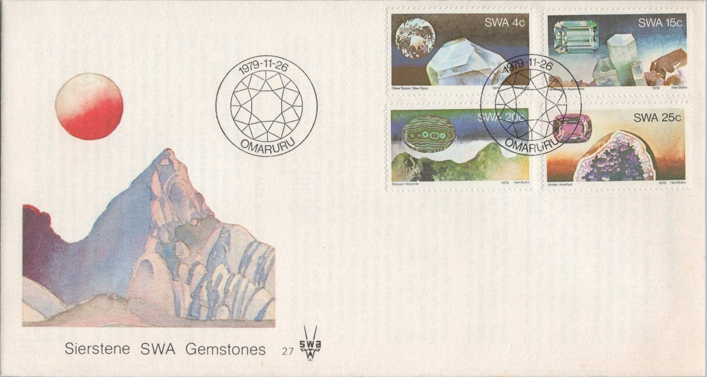 South West Africa 433-436 FDC Gemstones Mountains ZAYIX 081622SM12