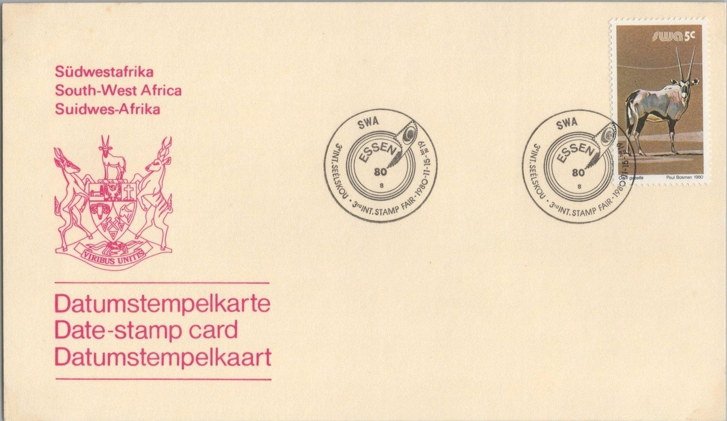 South West Africa 451 Date-stamp card Essen 78 Stamp Show ZAYIX 081622SM19