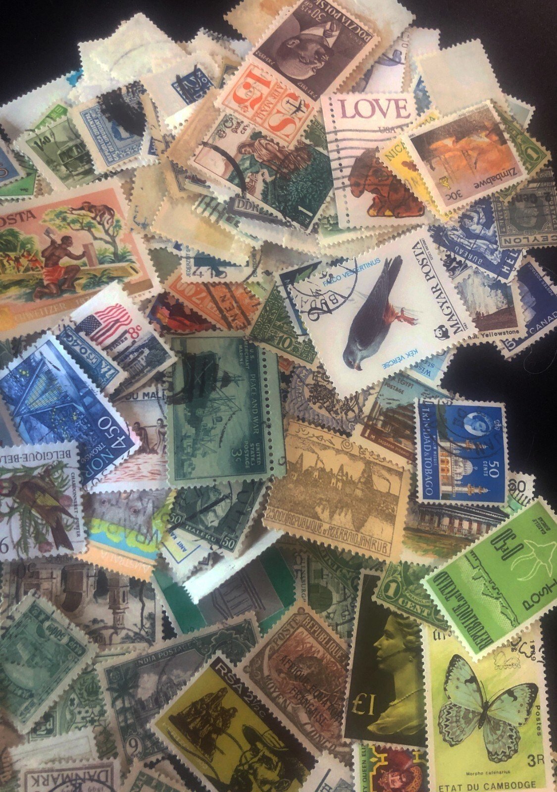 Stamps Collections Lot Worldwide Off Paper 2.8 oz (80g) Mixture Kiloware ZAYIX