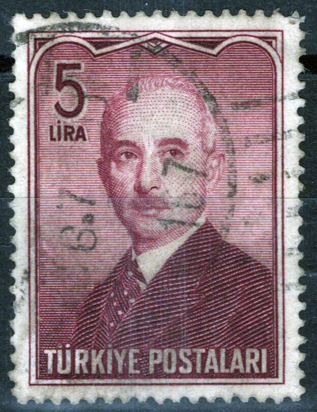 ZAYIX -Turkey 977 Used 5 I deep plum Pres. Ismet Inonu 081422S51