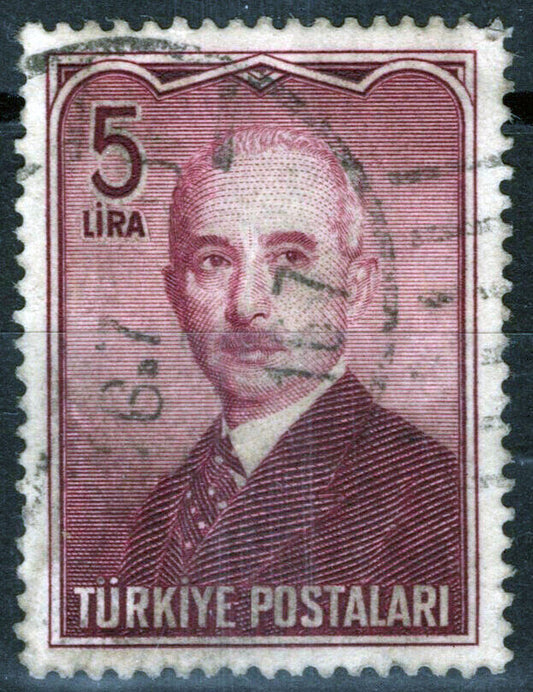 ZAYIX -Turkey 977 Used 5 I deep plum Pres. Ismet Inonu 081422S51
