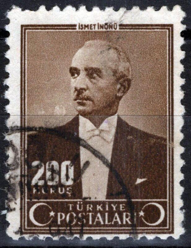 Turkey 915 Used 200k dark brown President Inonu ZAYIX 081422S49M